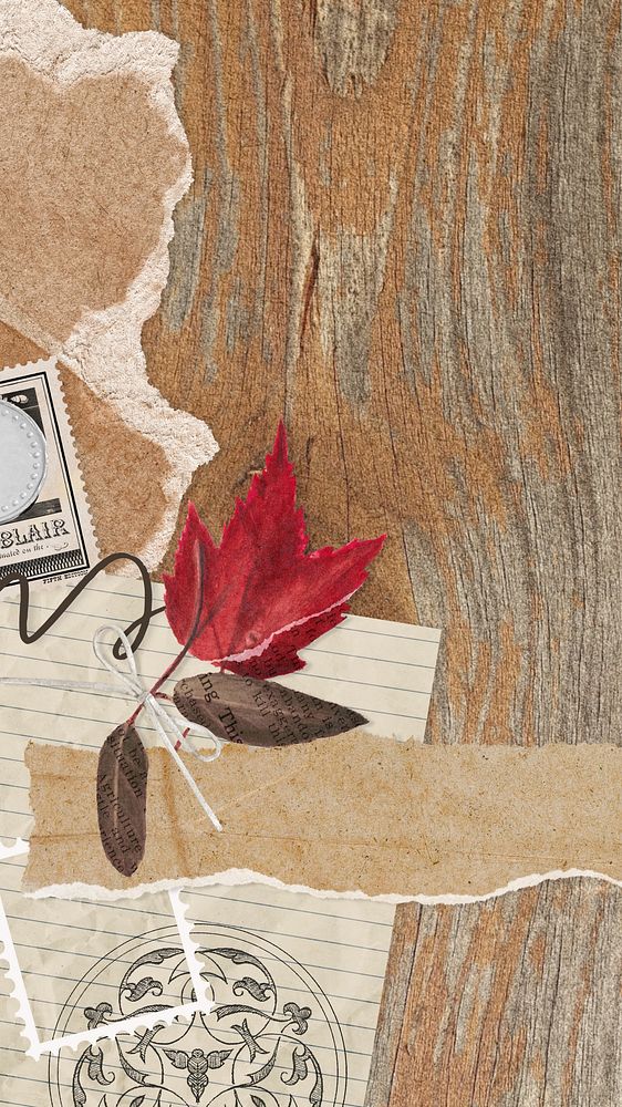 Aesthetic Autumn collage iPhone wallpaper, seasonal background