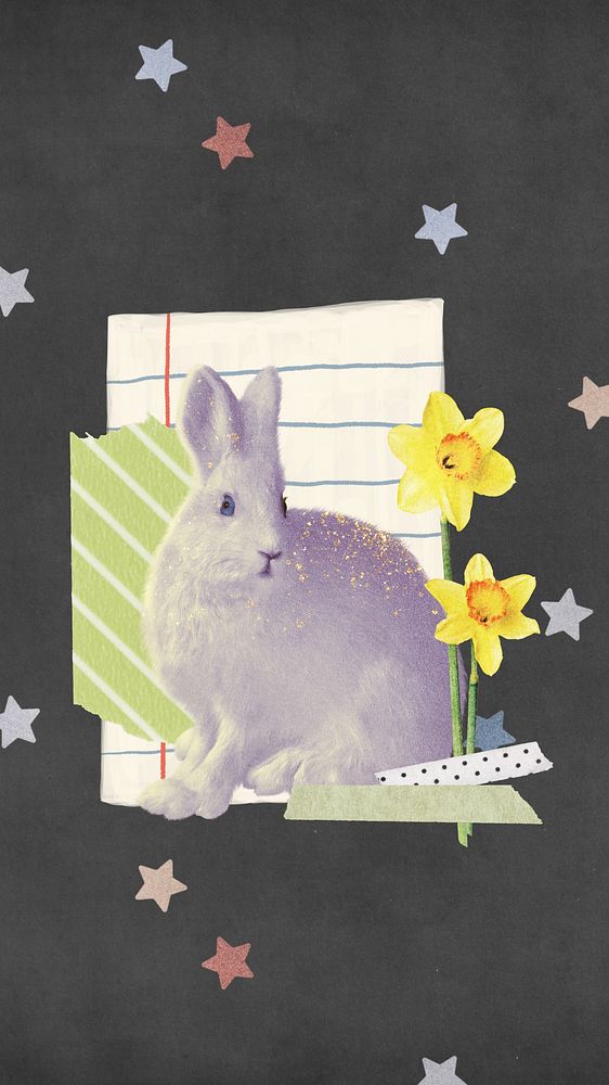 Easter bunny black phone wallpaper