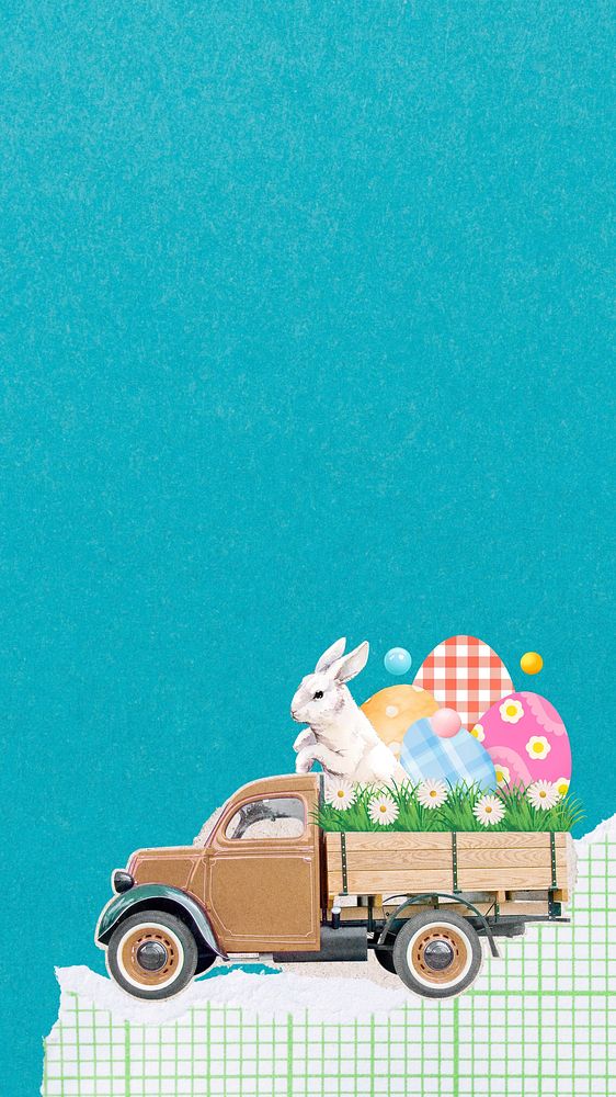 Easter bunny blue phone wallpaper