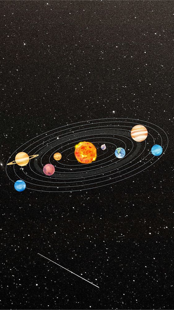 Aesthetic solar system phone wallpaper, cute galaxy background