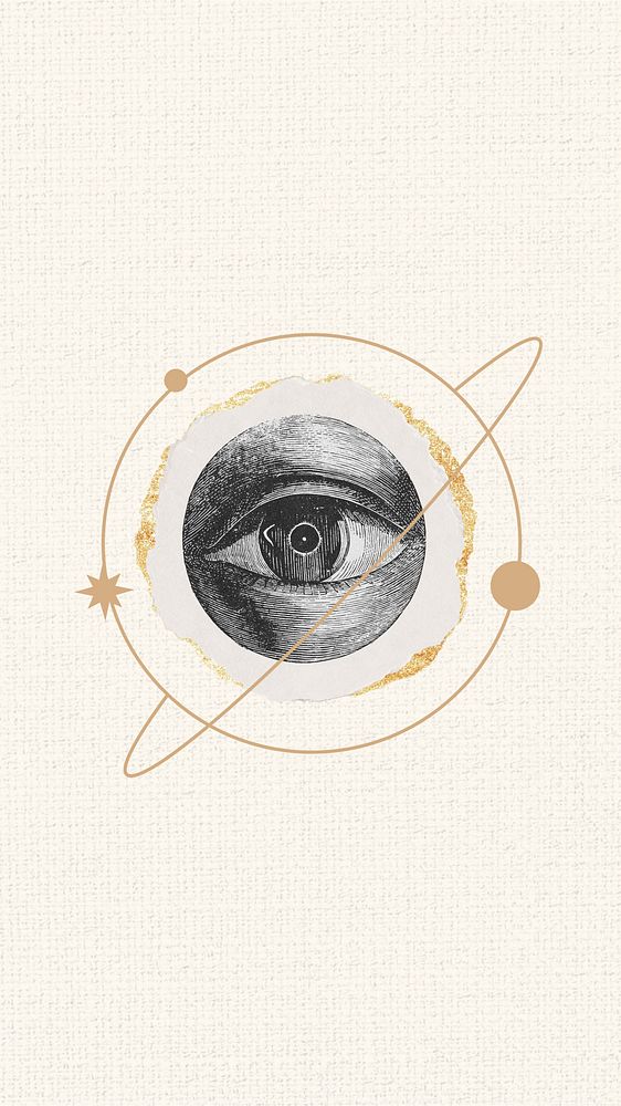Celestial observing eye phone wallpaper, astrology background