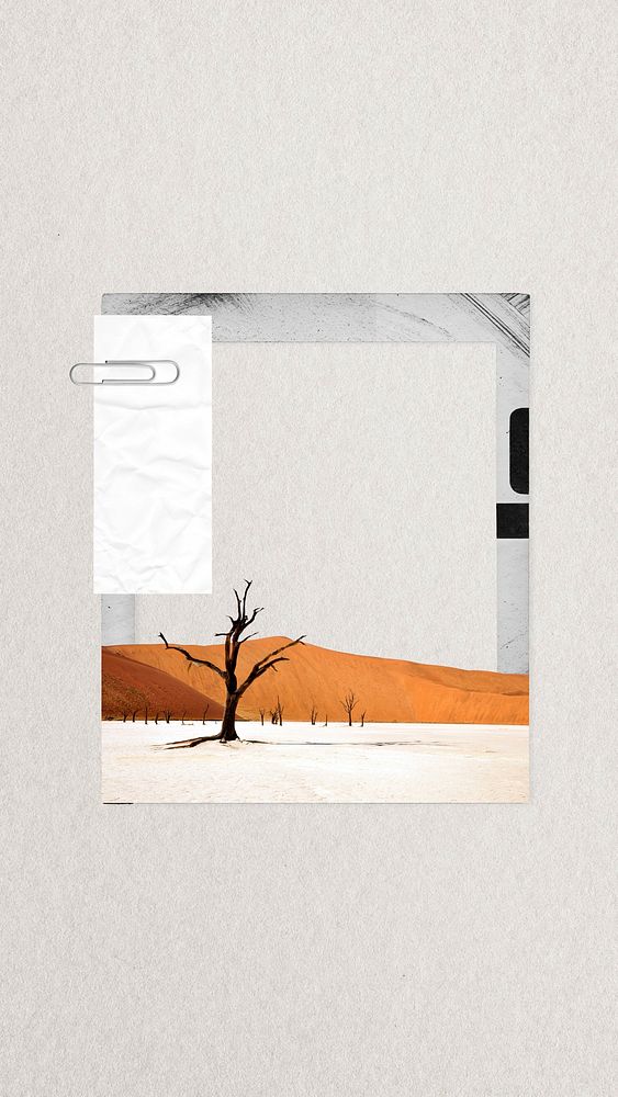 Nature instant film phone wallpaper, frame background