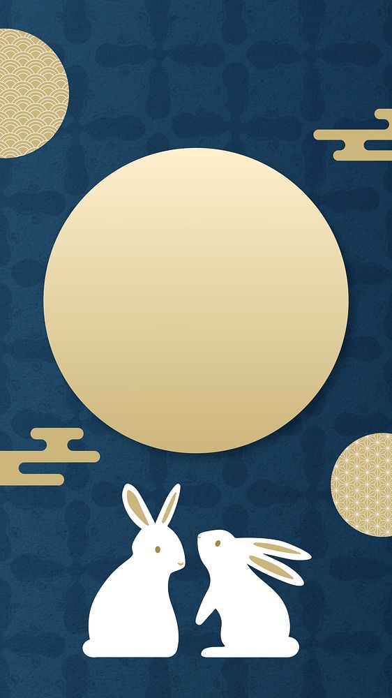 Chinese rabbit year iPhone wallpaper, 2023 celebration frame background