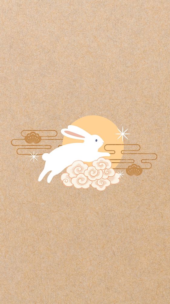 Chinese oriental rabbit mobile wallpaper, New Year background