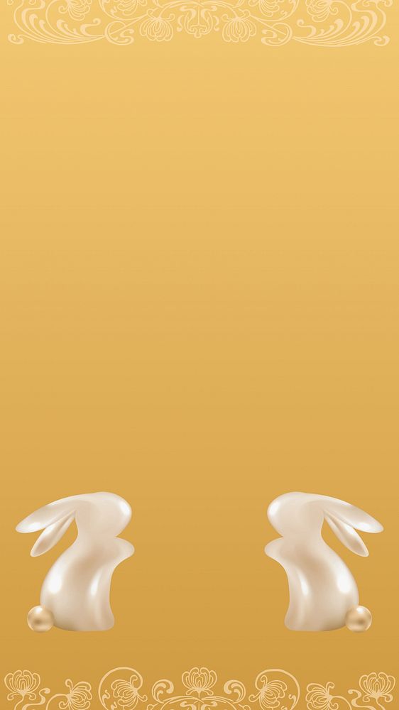 Chinese New Year iPhone wallpaper, rabbit zodiac 3D background