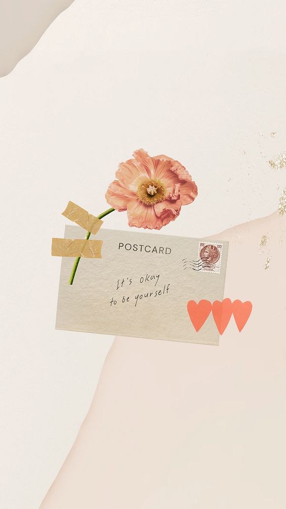 Flower post card mobile wallpaper, love letter background