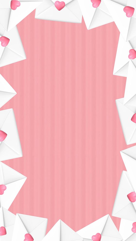 Love letter frame mobile wallpaper, pink background