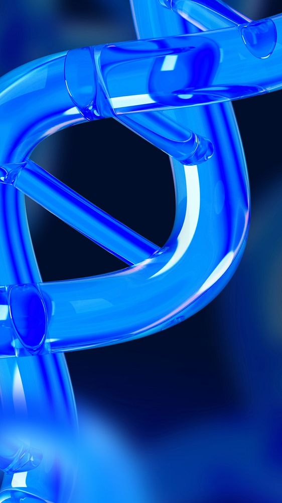 Blue science mobile wallpaper, DNA double helix remix