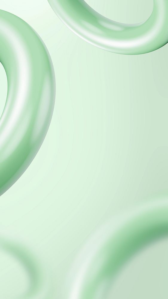 Geometric green rings mobile wallpaper, digital remix