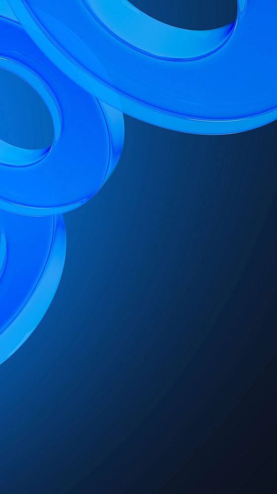 3D blue rings mobile wallpaper, digital remix