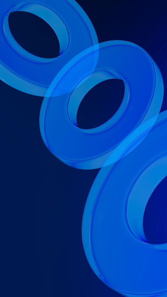 Abstract blue rings mobile wallpaper, digital remix