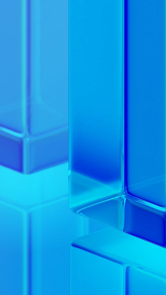 Blue glass pillars mobile wallpaper, digital remix