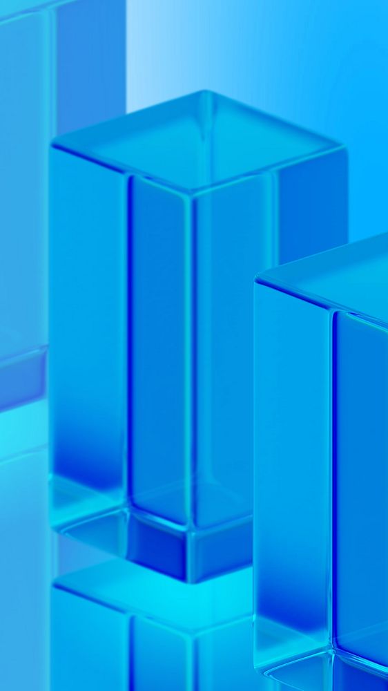 Blue glass pillars mobile wallpaper, digital remix