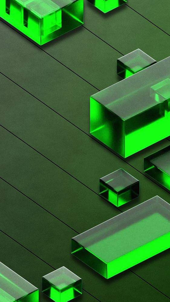 Digital green squares mobile wallpaper