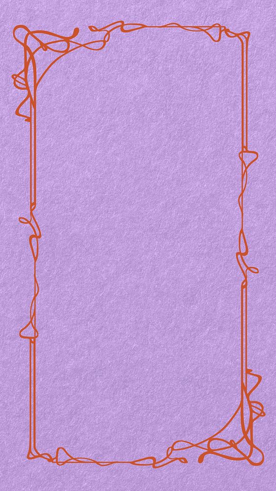 Purple ornate frame iPhone wallpaper, paper textured background