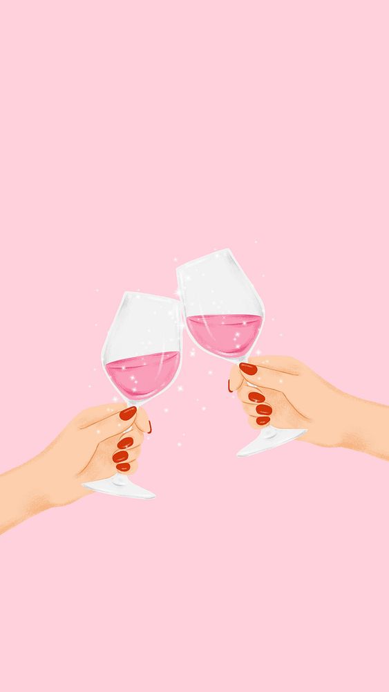 Clinking wine glasses iPhone wallpaper, | Premium Photo - rawpixel