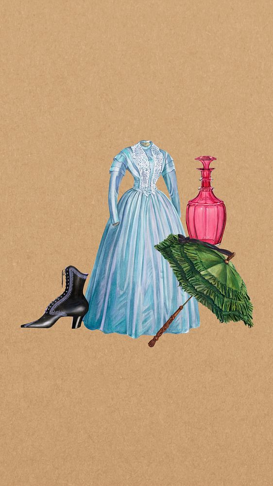 Victorian fashion iPhone wallpaper, remixed by rawpixel