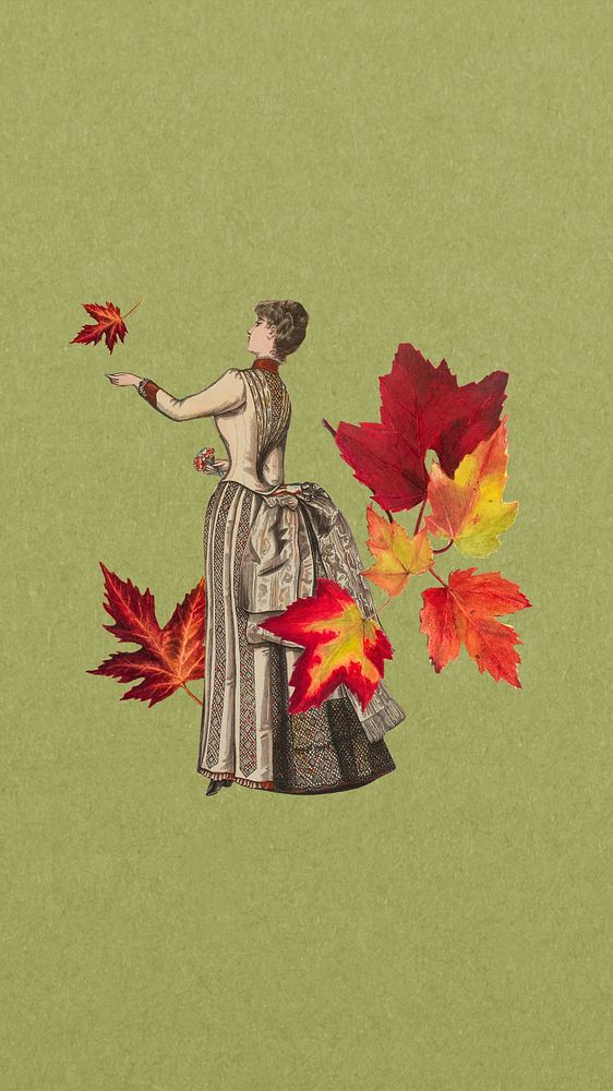 Victorian woman iPhone wallpaper, remixed by rawpixel