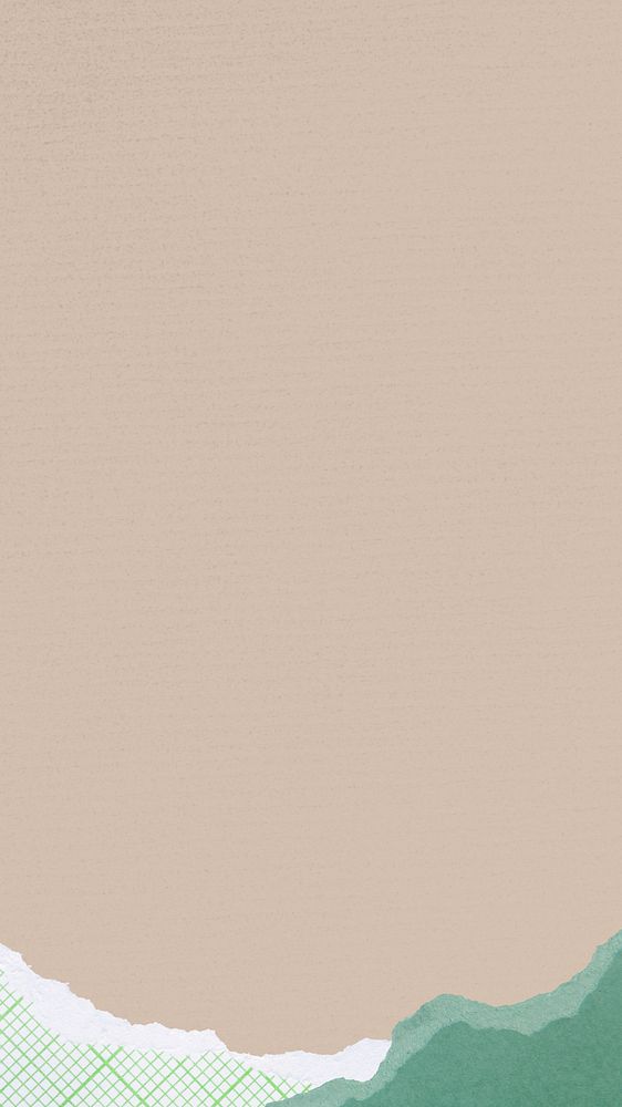 Brown iPhone wallpaper, ripped green paper border