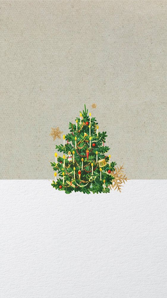 Christmas tree iPhone wallpaper, festive aesthetic background