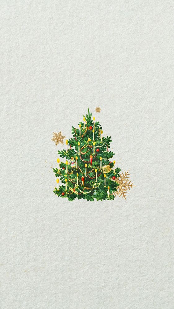 Christmas tree iPhone wallpaper, festive aesthetic background