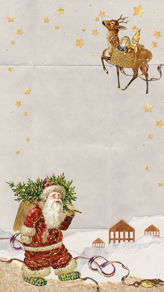 Santa Claus frame mobile wallpaper, Christmas festive background
