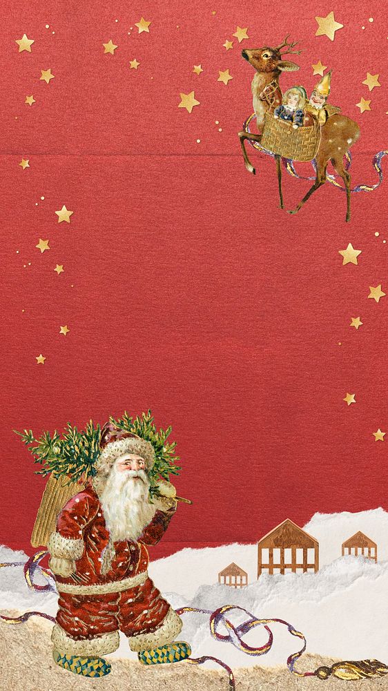 Santa Claus frame mobile wallpaper, Christmas festive background