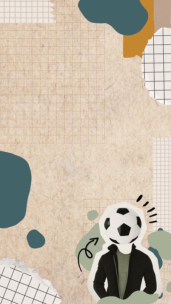 Football head man iPhone wallpaper, abstract sport collage