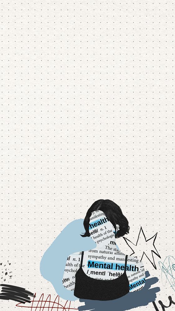 Women's mental health iPhone wallpaper, collage art
