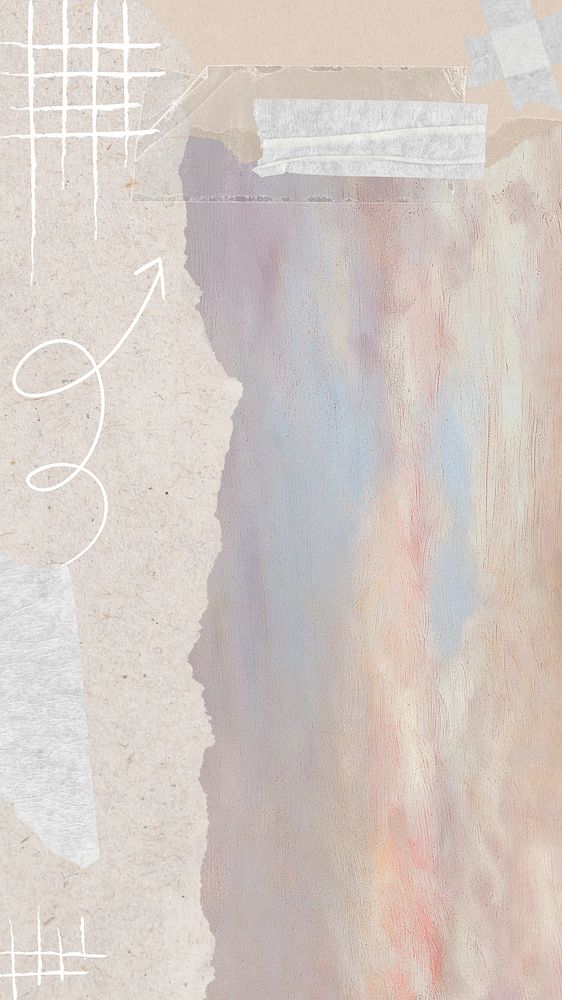 Aesthetic pastel sky mobile wallpaper, abstract border