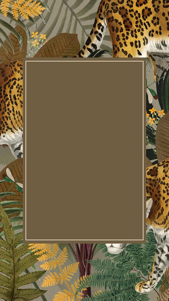 Jaguar tiger patterned mobile wallpaper, wildlife frame background
