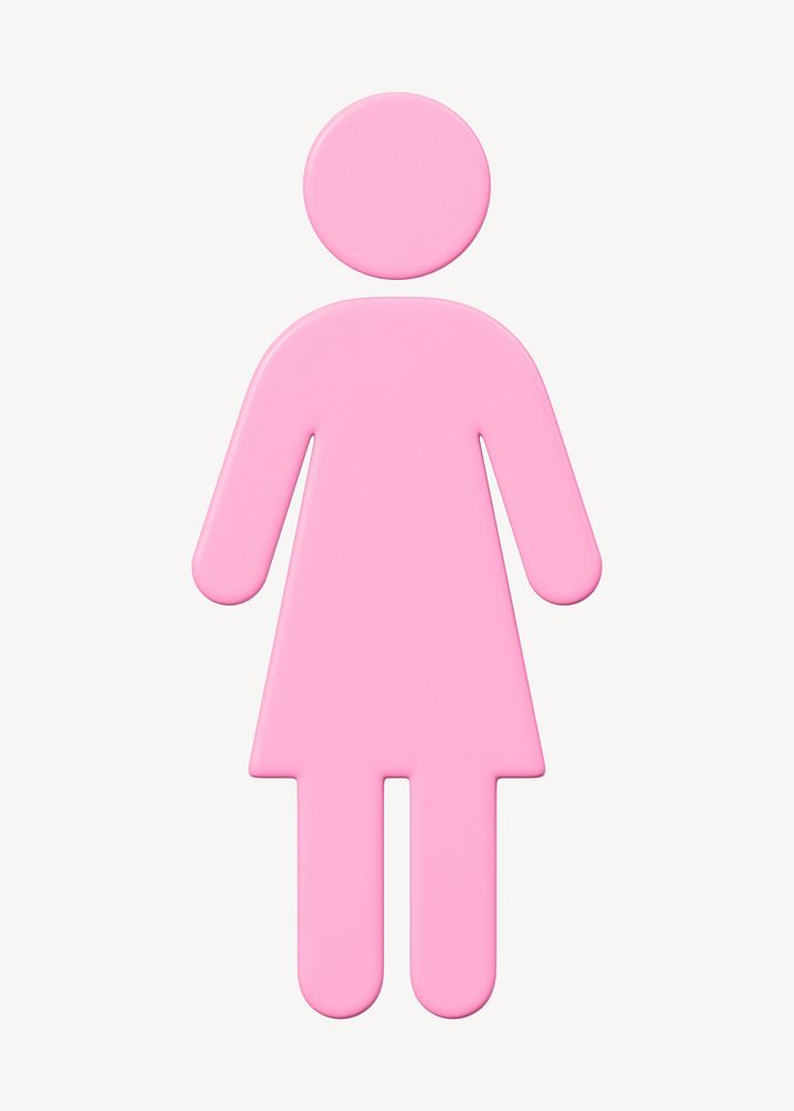 Pink woman symbol, 3D rendering graphic