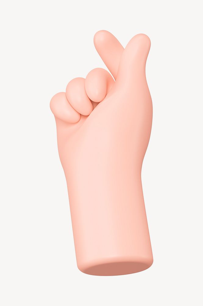 Mini heart hand sign, 3D gesture illustration