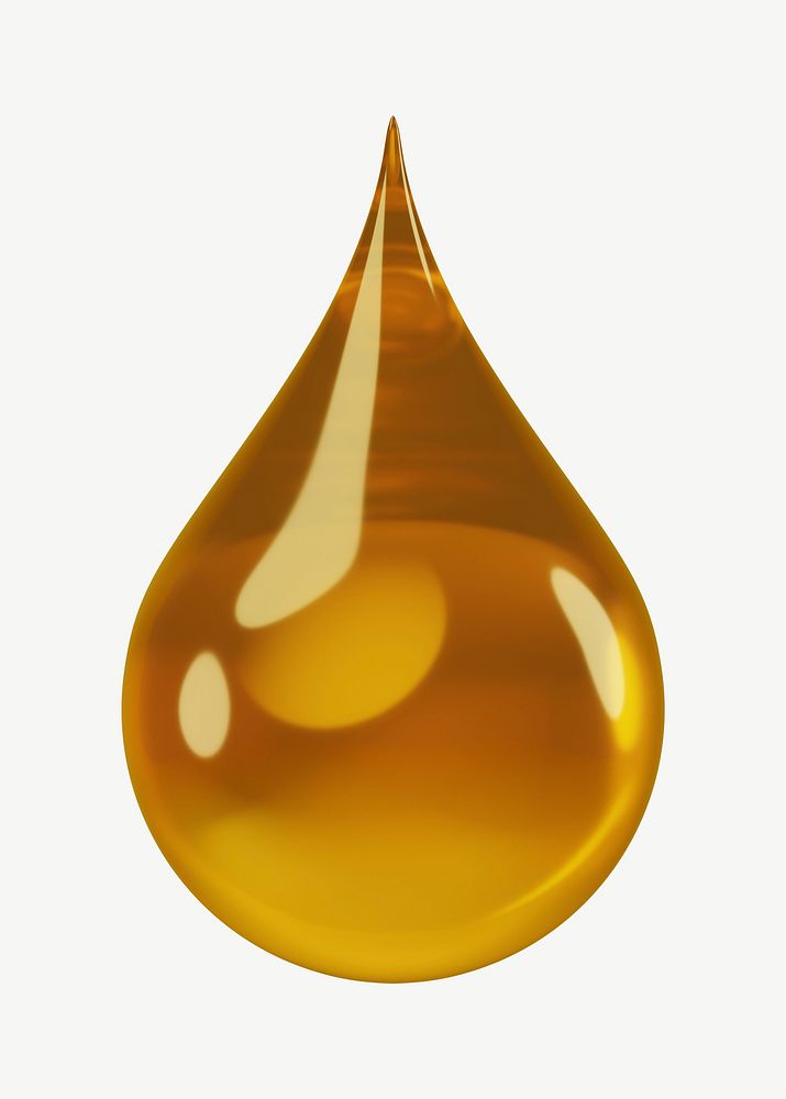 3D oil droplet, collage element psd