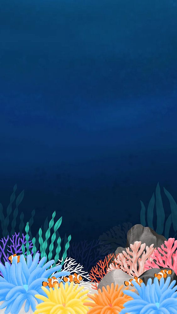 Underwater world, dark iPhone wallpaper background