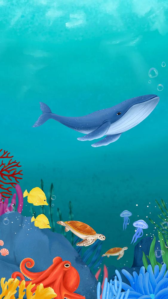 Underwater sea world iPhone wallpaper background