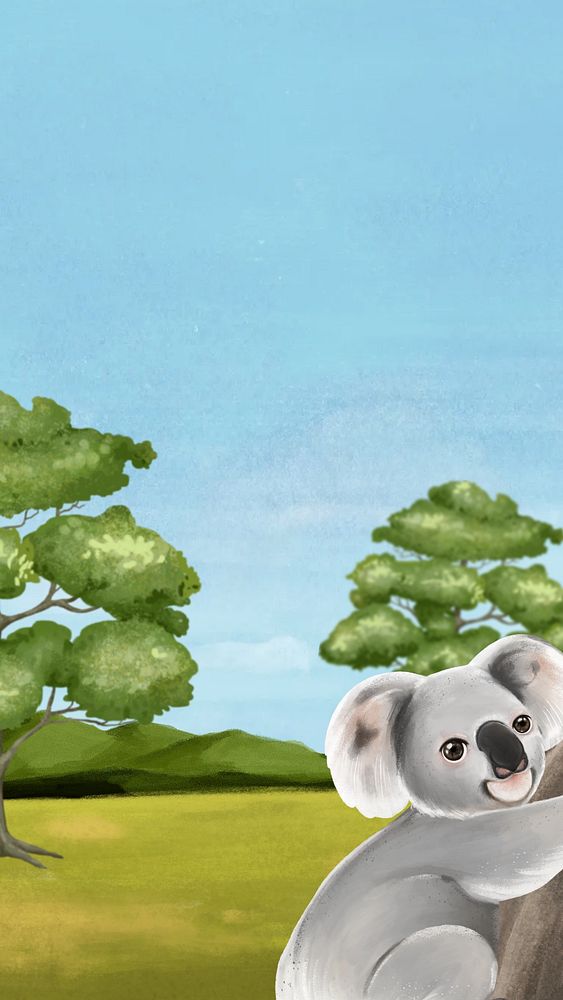 Cute koala iPhone wallpaper background