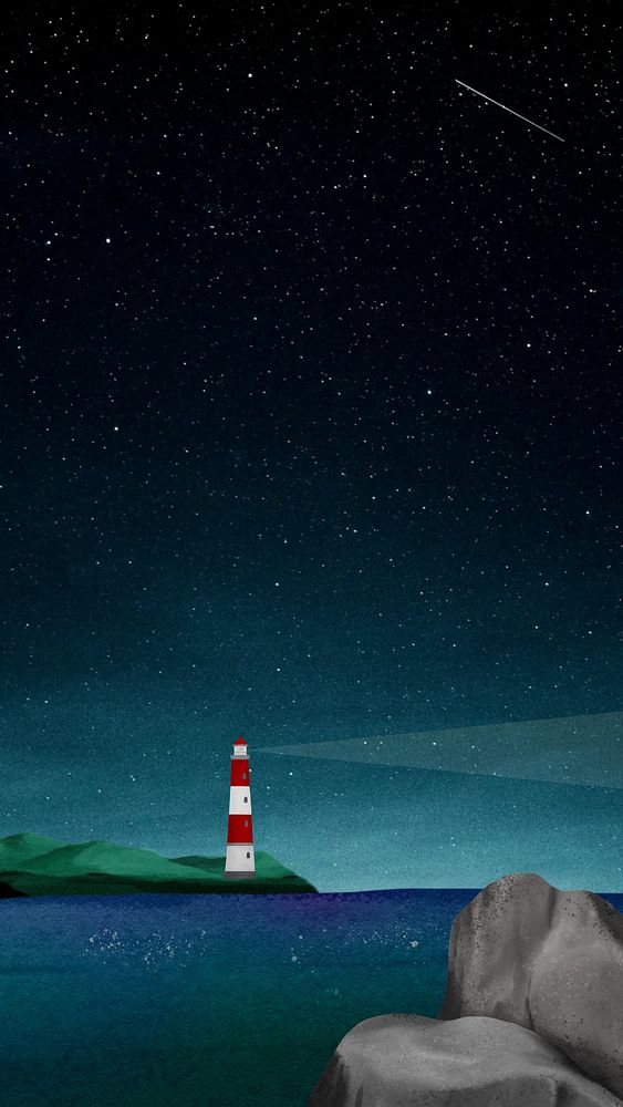 Lighthouse at night iPhone wallpaper background