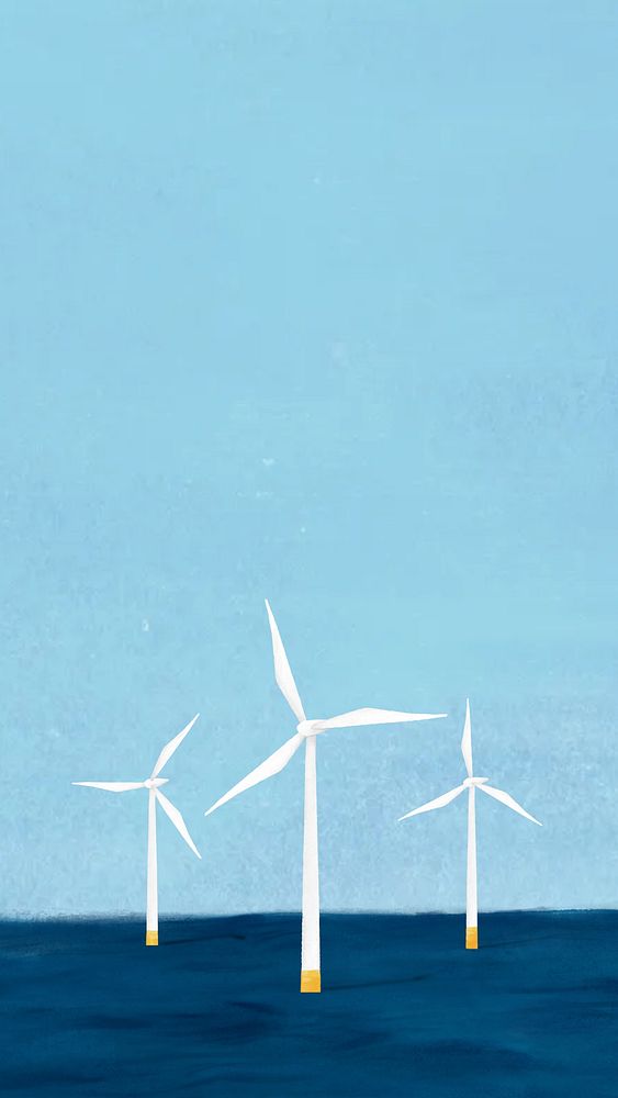 Offshore wind energy iPhone wallpaper background