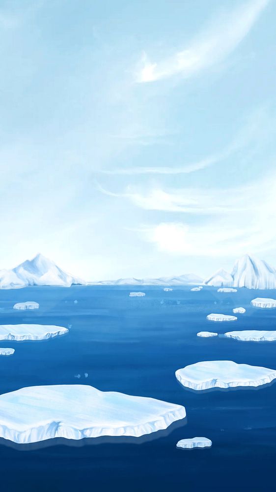 Arctic sea, blue iPhone wallpaper background