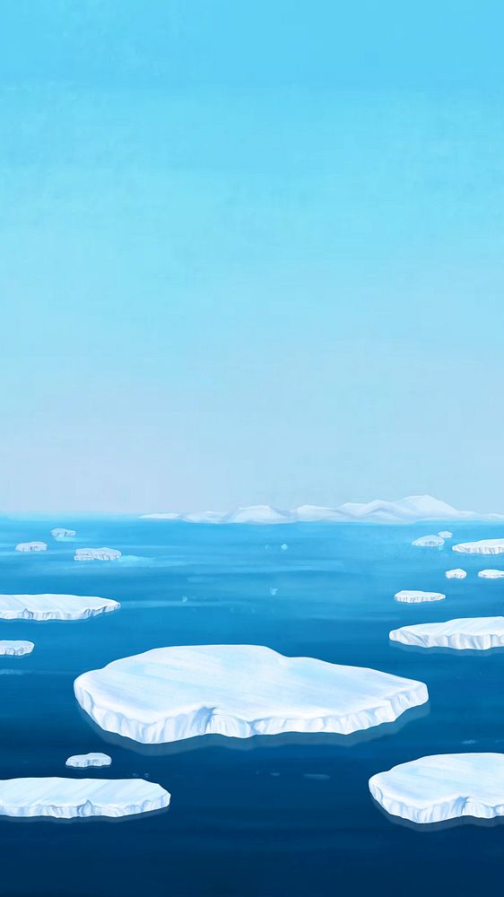 Arctic sea, blue iPhone wallpaper background