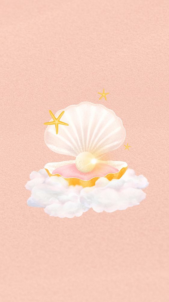 Aesthetic pearl shell iPhone wallpaper background