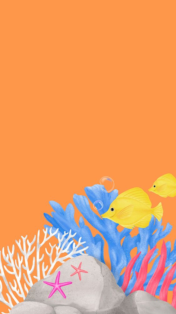 Orange coral reef iPhone wallpaper background