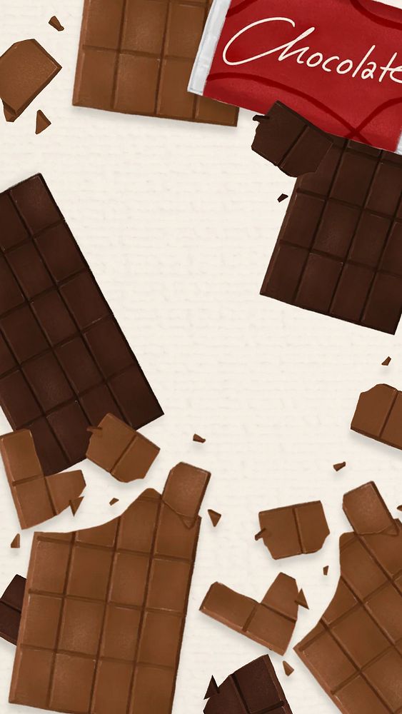 Chocolate bars mobile wallpaper, dessert illustration
