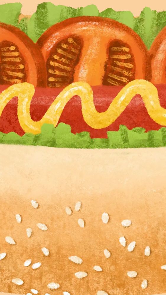 Delicious hot dog mobile wallpaper, food illustration