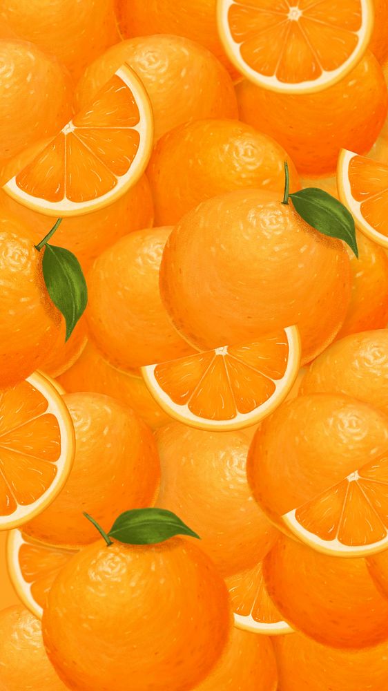 Orange fruit pattern mobile wallpaper