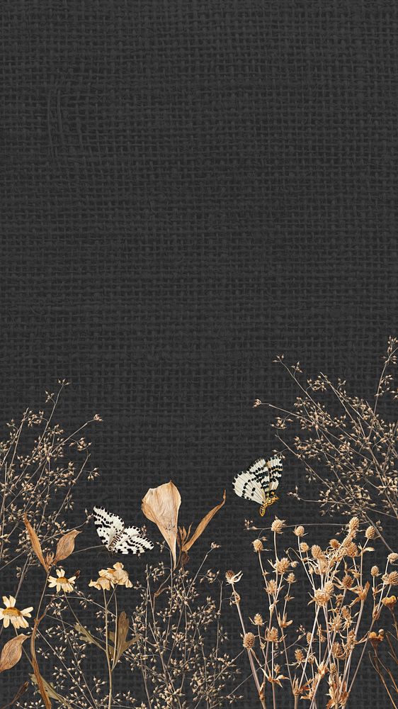 Aesthetic autumn flower phone wallpaper, seasonal botanical background