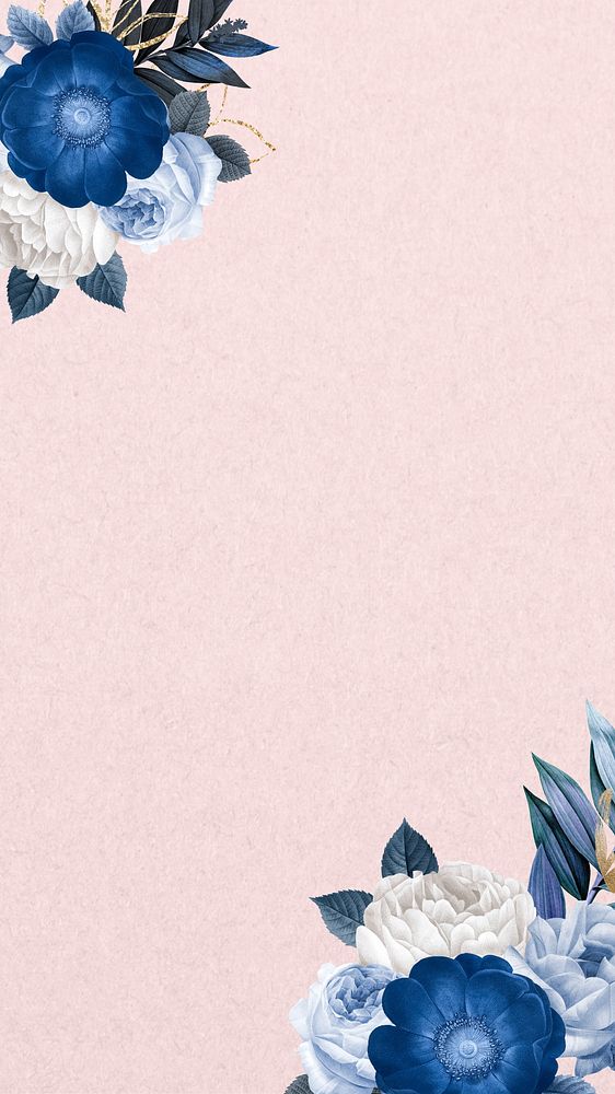 Pink anemone flower iPhone wallpaper, Winter border background