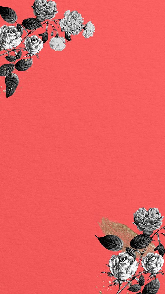 Vintage rose flower iPhone wallpaper, aesthetic floral border background