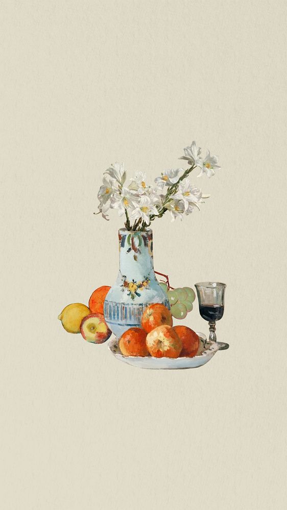 Fruit still life phone wallpaper collage. Remixed by rawpixel.